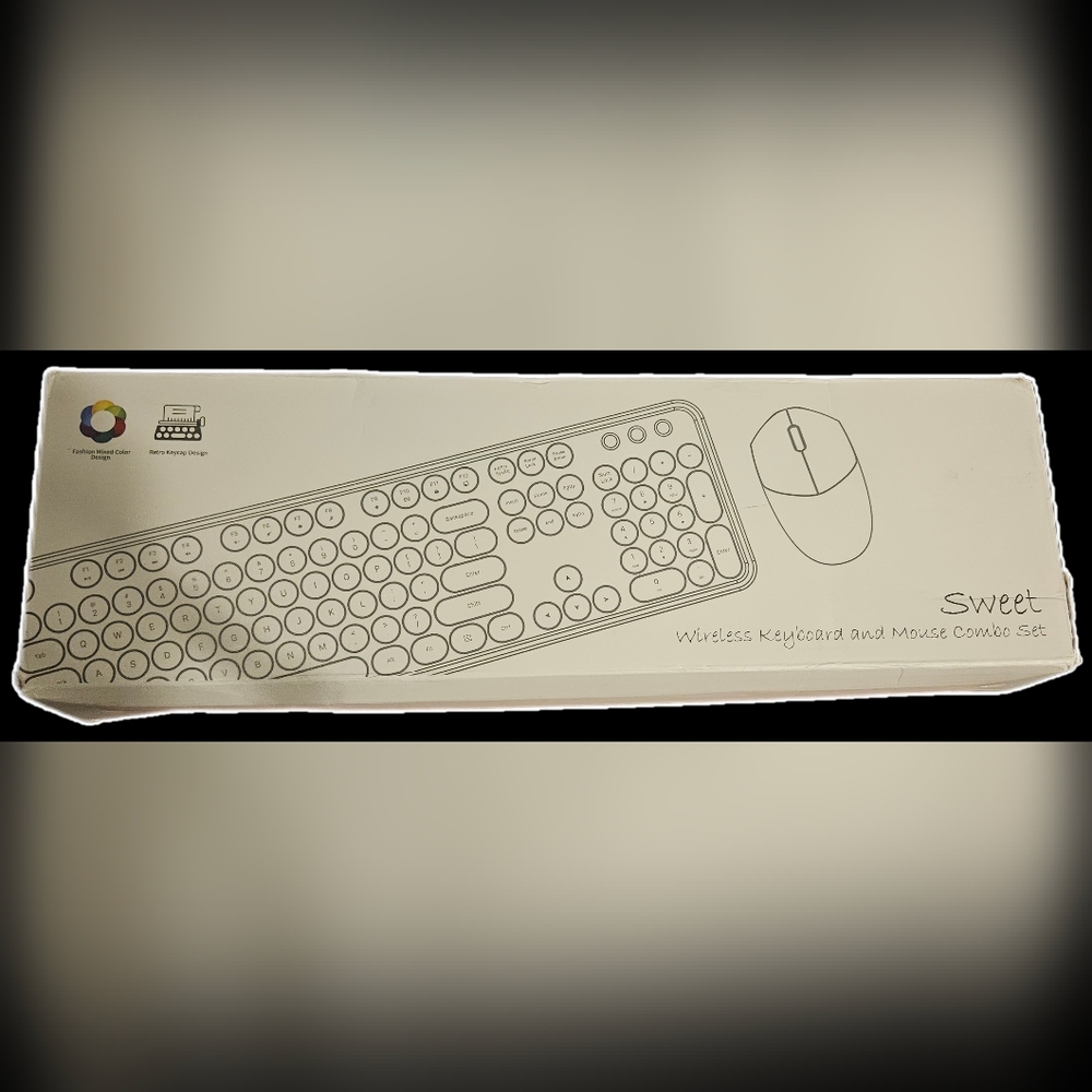 Sweet Wireless Keyboard and Mouse Combo Set - Black